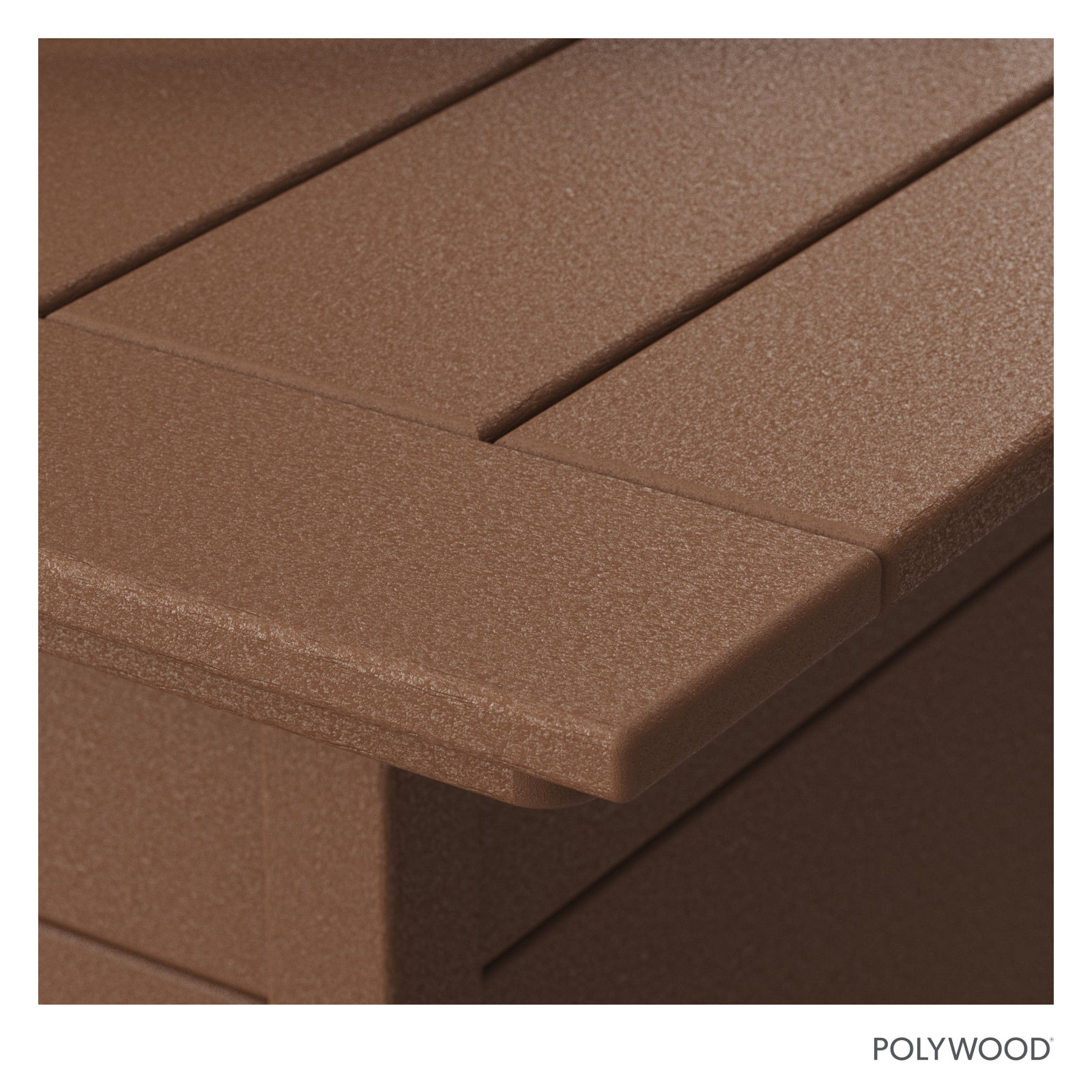 POLYWOOD® Square 42" Fire Pit Table, Teak