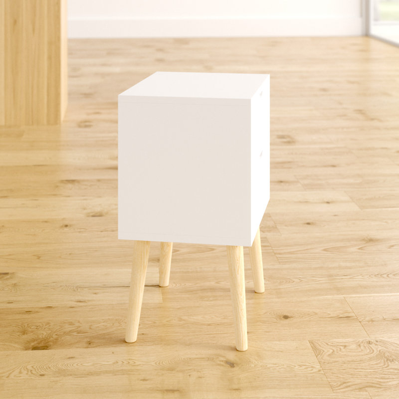 Lalani 40cm W Bedside Table, White