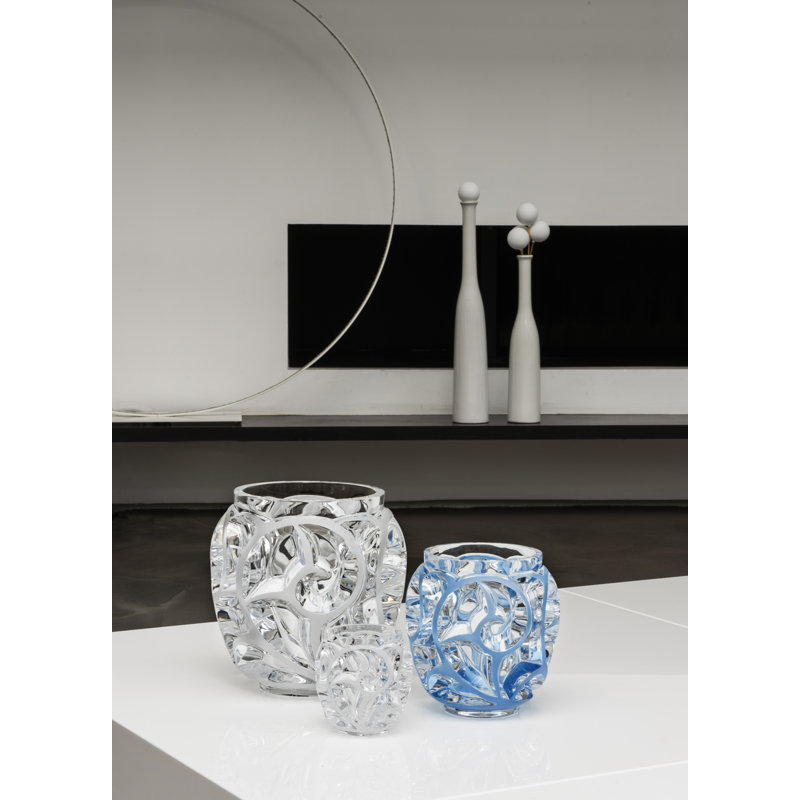 Tourbillons Handmade Crystal Table Vase, 10.51" H x 9.45" W x 9.45" D, Clear