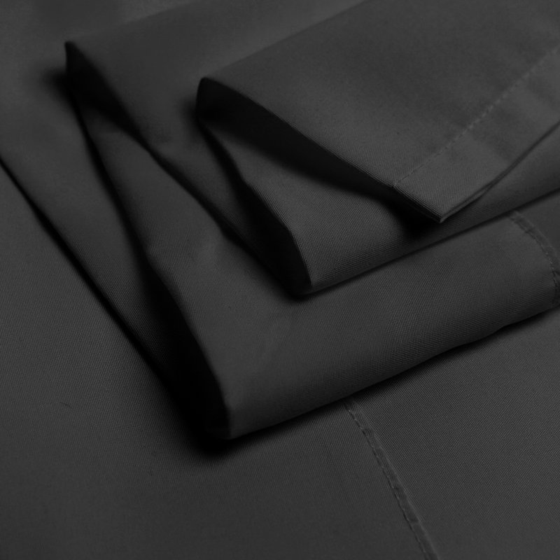 Paire de rideaux unis avec passe-tringle Tutto, Noir