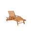 Brodbeck 196cm Long Reclining Acacia Single Chaise with Cushions-559253321