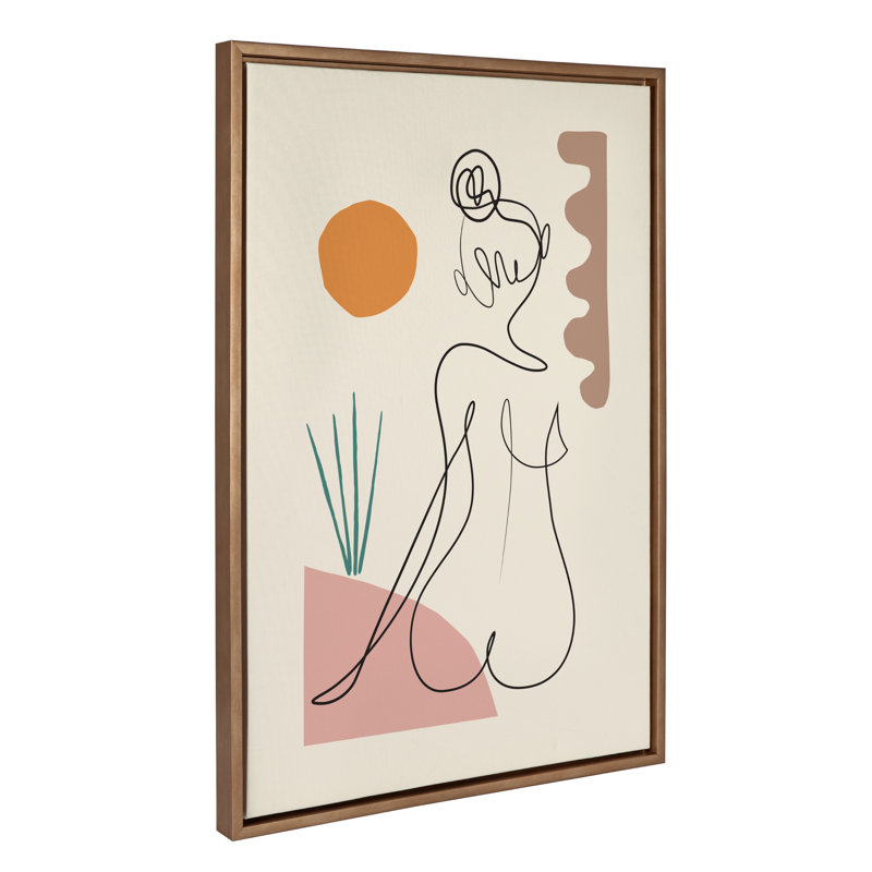 «Sunset» par Rachel Lee 3 Birdies Studio, reproduction d'art sur toile encadrée, Doré, H 33 po x l 23 po x P 1,62 po