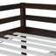 Lit mezzanine double en bois d'hévéa avec échelle, espresso