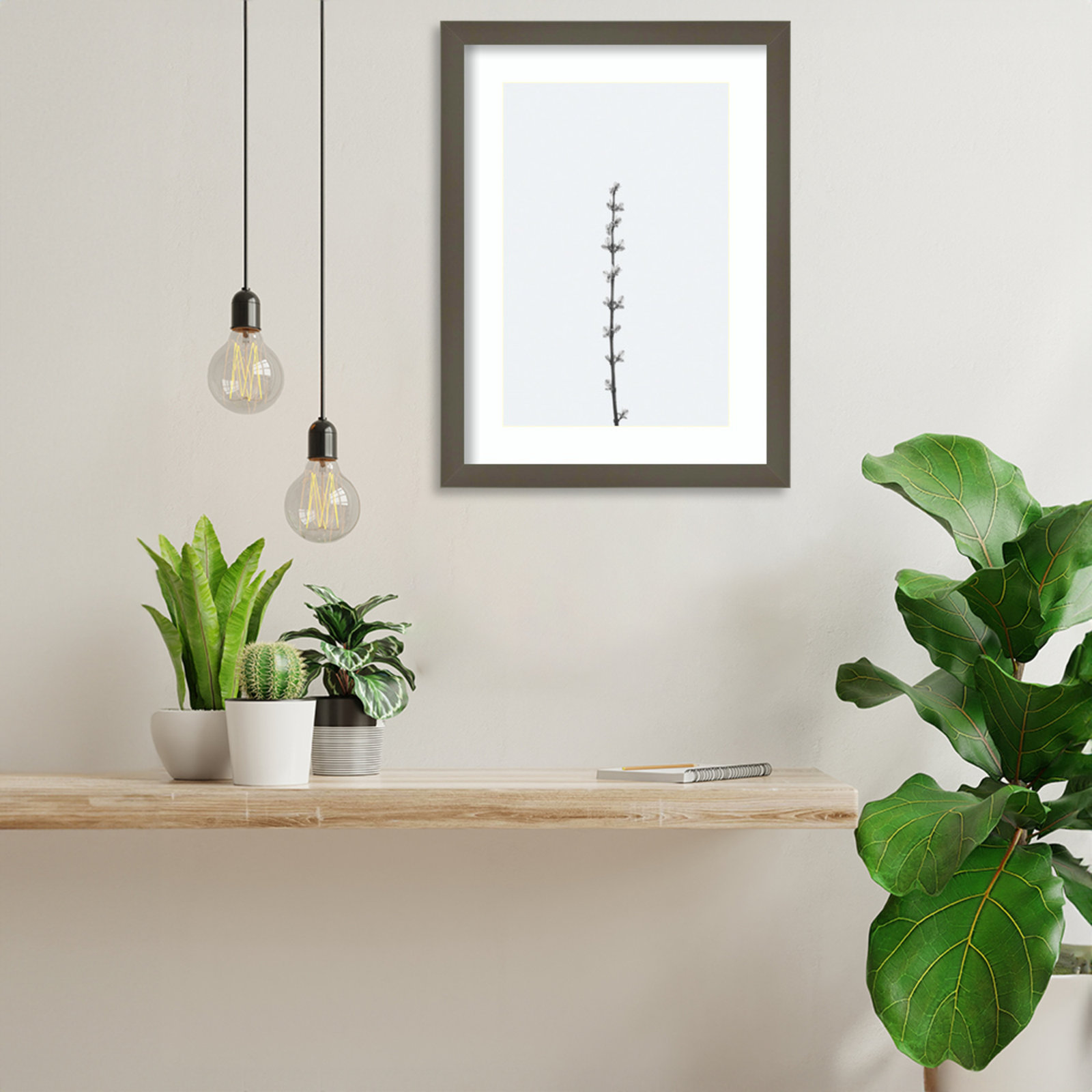 Retro Tennessee Botanical No 1 Photo Print, Gray, 17" H x 13" W x 1" D