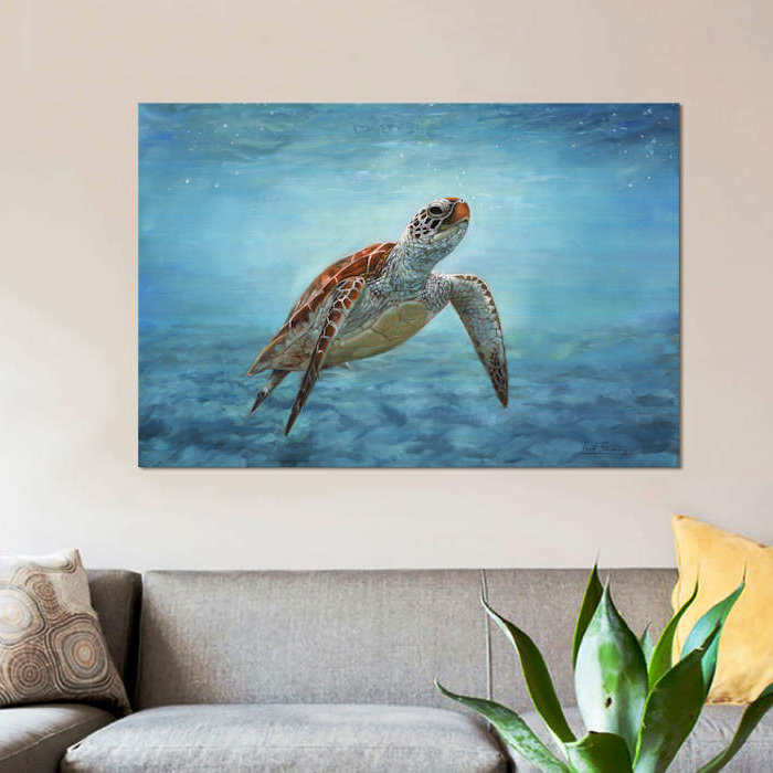 «Sea Turtle», impression sur toile, H 12 po x l 18 po x p 1,5 po, Toile tendue
