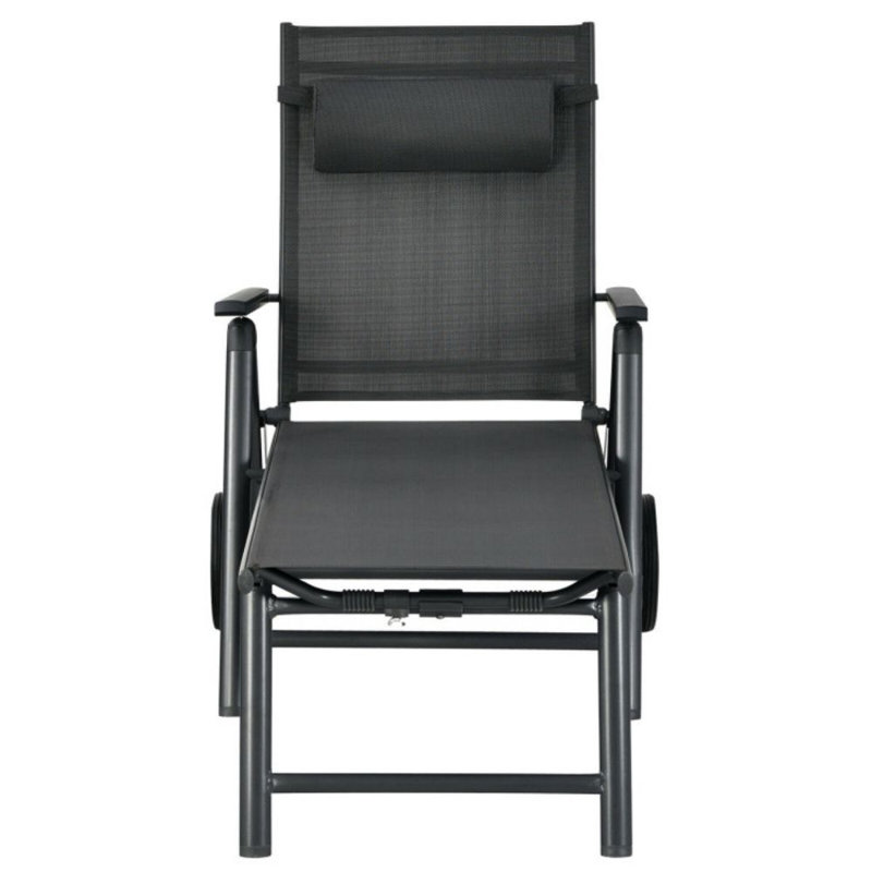 Chaise longue de patio avec roulettes