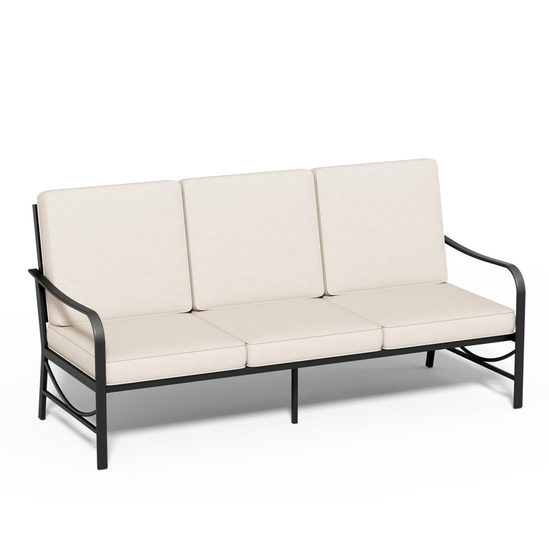 Canapé en fer pour 3 personnes, Beige