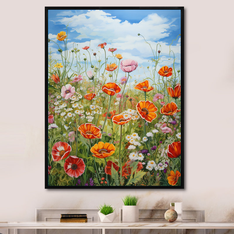 Célébration des fleurs sauvages de Spring Mountain, 20" H x 12" W, Encadrement doré