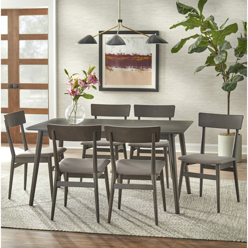 Ensemble de salle à manger Middlebury, 7 pièces : 1 table, 6 chaises, Gris