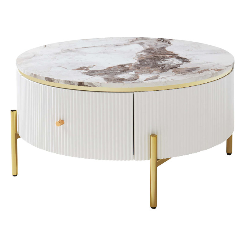 Round Coffee Table With Drawers