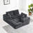 108" Gray Chenille Sectional Sofa, Tufted Design & Pocket Springs, No Assembly-124206735-118691998