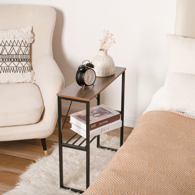 Mekeia Narrow End Table with Shelf