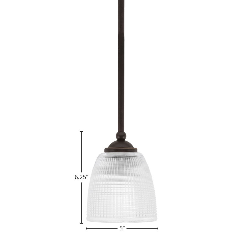 Mini-luminaire suspendu suspendu Zilo, fini granit foncé avec verre de 5 po, Granit foncé