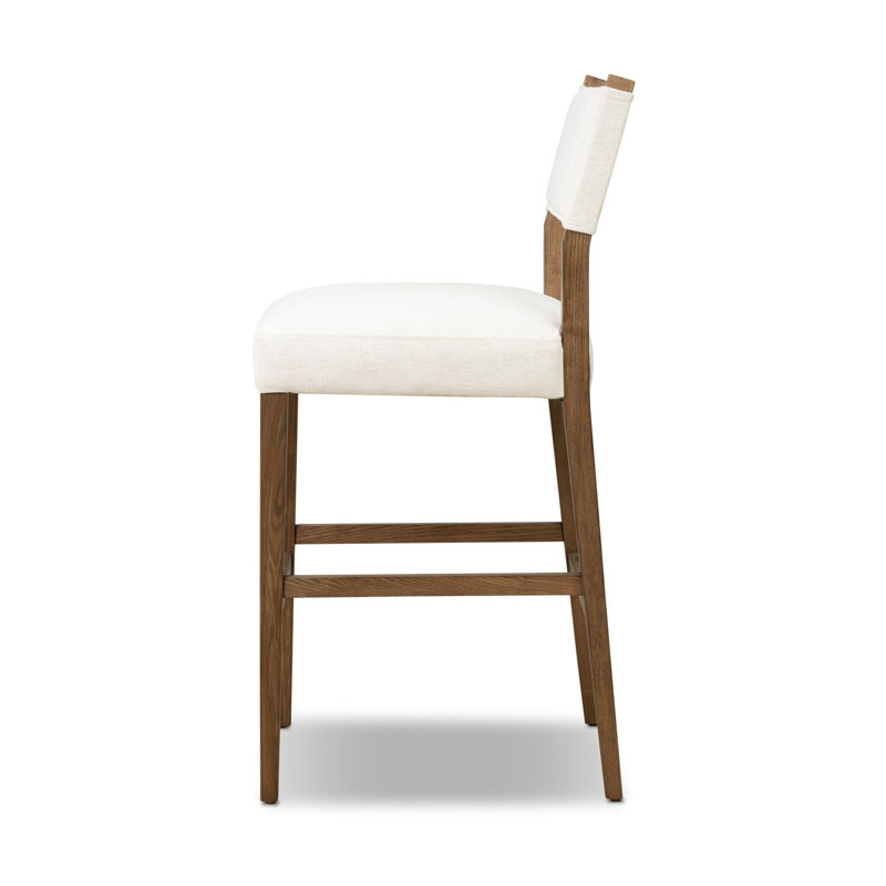 Tabouret Lorretta, Tabouret de bar (siège d'une hauteur de 29,92 po), Mélange de polyester / neige Crypton Nomad