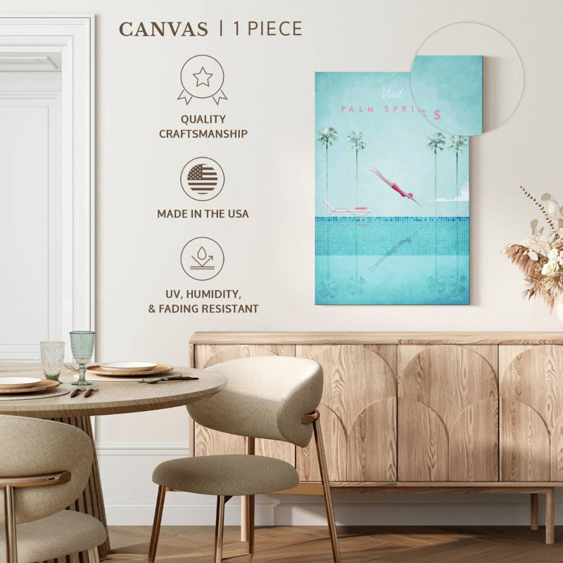Affiche de voyage rétro Aime Palm Springs, H 39 po x l 26 po