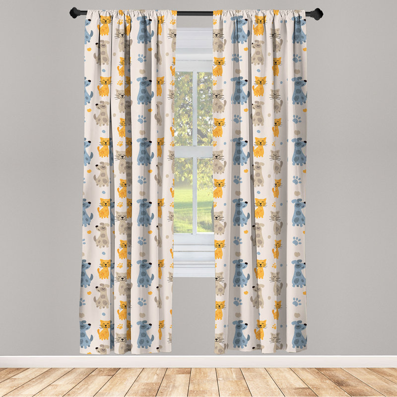 Multicolore rideaux à 4 panneaux East Urban Home, L 56 po x L 95 po
