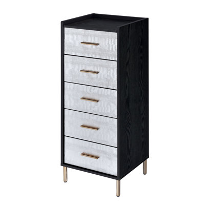 Myles Contemporary Rectangular 4-Drawer Jewellery Armoire with Metal Legs