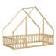 Lit simple en bois en forme de maison avec clôture, garde-corps, naturel-1092365636-1092365642