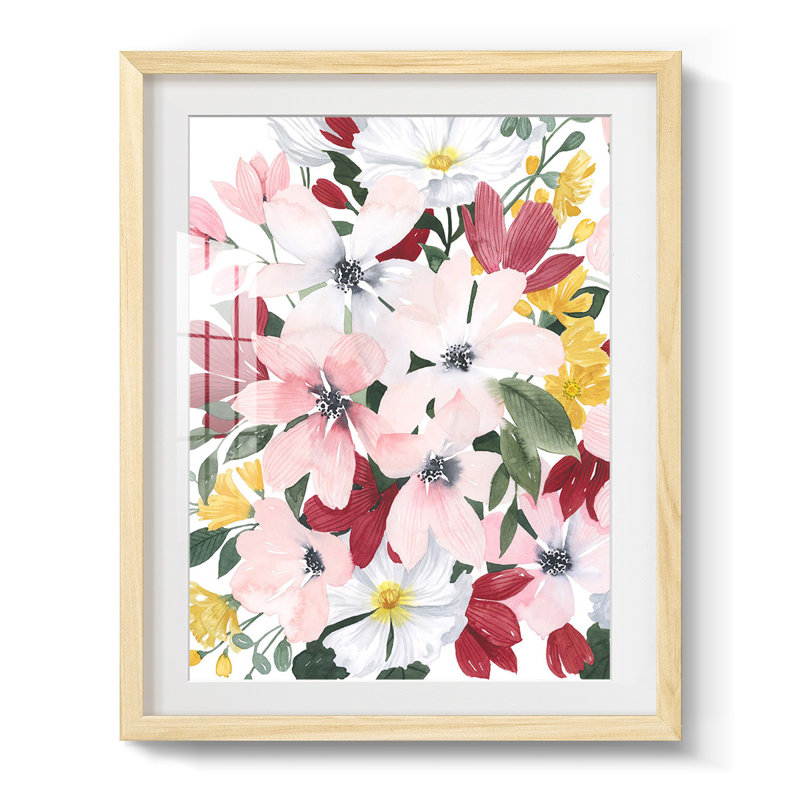 " Marbling XIV ", Yes, Natural Framed Paper