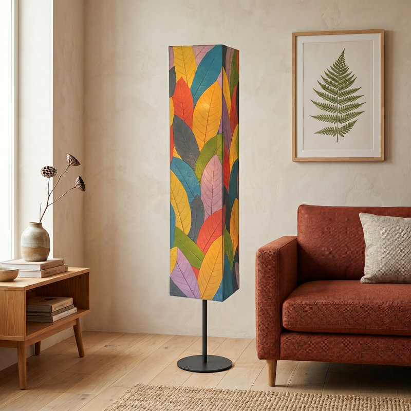72'' Black Column Floor Lamp