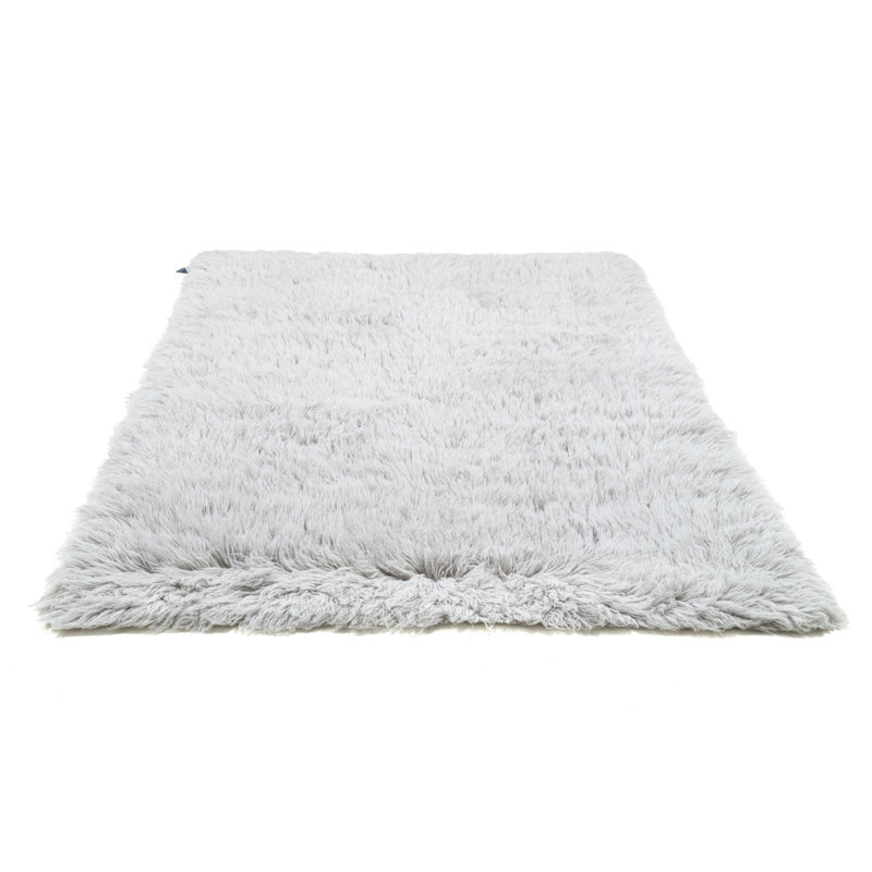 , Grey/Brown/Blue Fluffy, hand-woven flokati rug made of 100% virgin wool, Rectangle 140 x 190cm