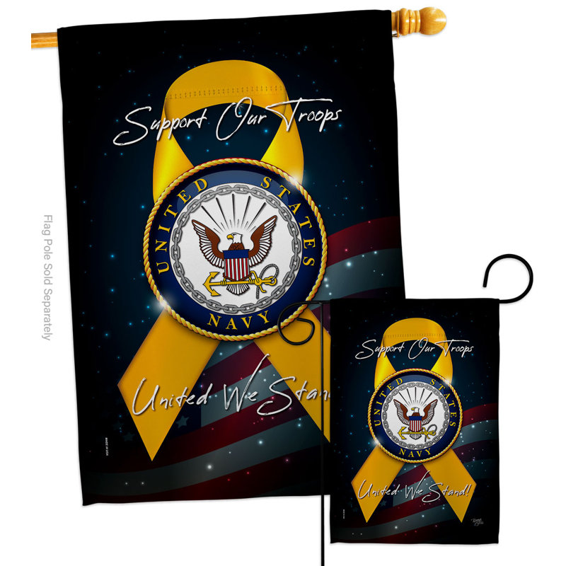 Double Sided 40'' H x 28'' W Polyester, Navy