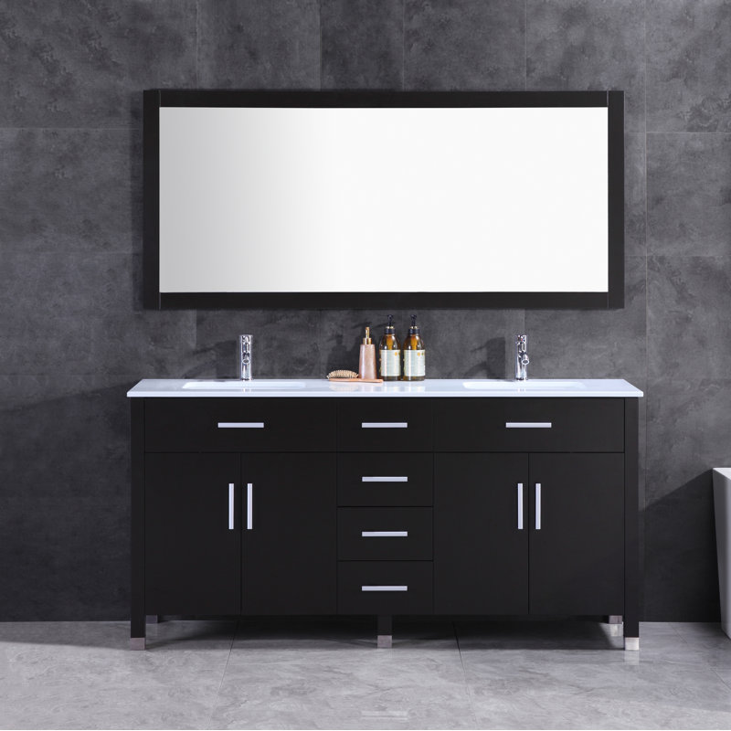 Ensemble de meuble-lavabo double 72 "avec miroir