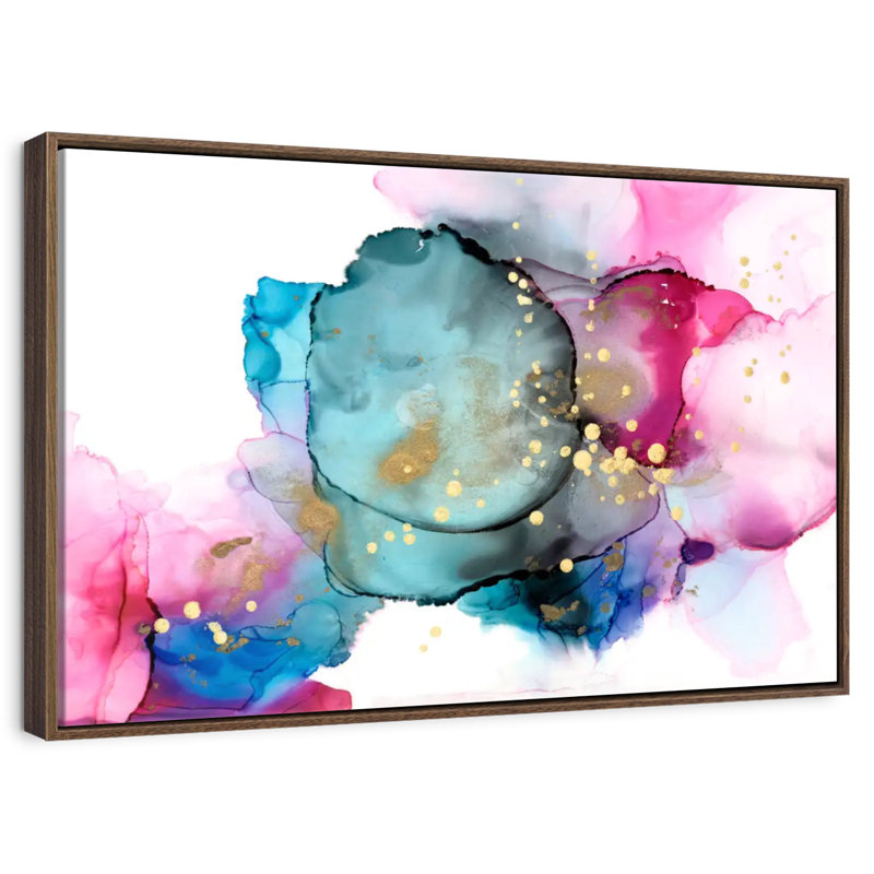 Boréal I, 40 po x 27 po, Cadre flottant noyer