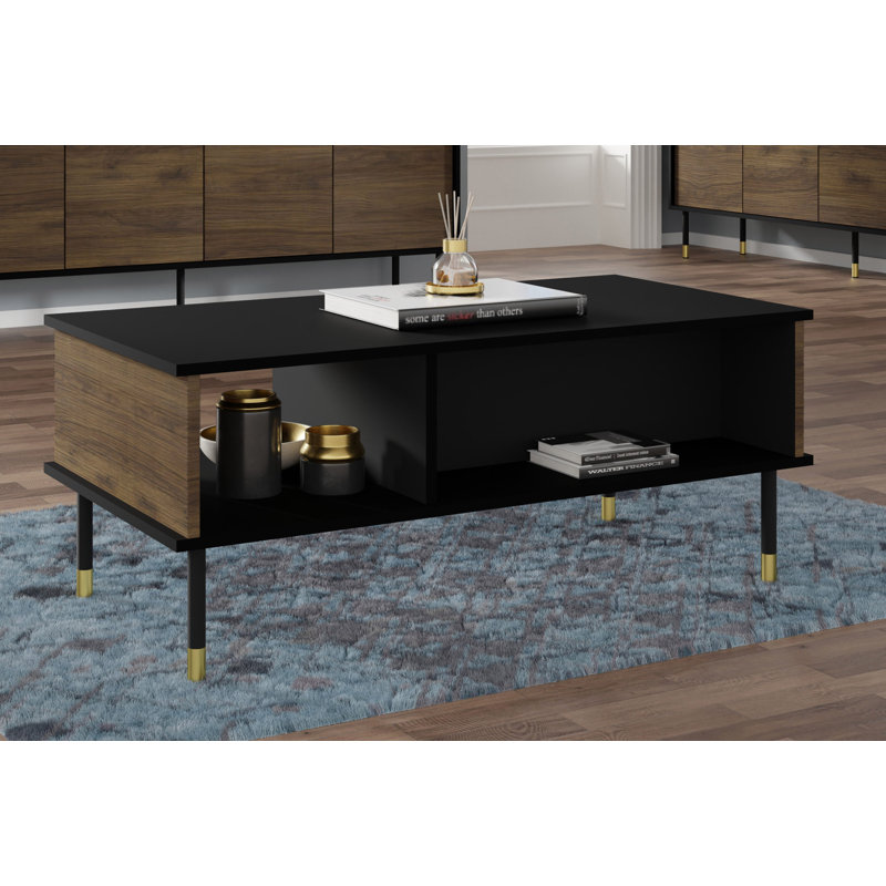 Sherwood Coffee Table With Storage Space, Black/Catania oak