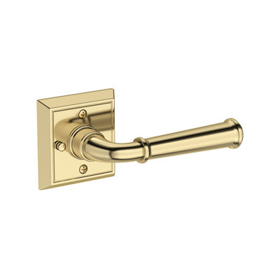 Dunsmoor Privacy Lever with Chamfered Square Rose in Non-lacqered Brass