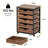 Mobile Industrial-Style 5-Drawer Storage Cabinet with Printer Stand and Quiet Glide Wheels for Office or Home Use.