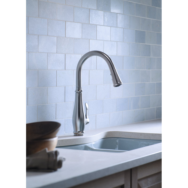 Robinet de cuisine à une seule main Cruette avec DockNetik®, ProMotion ™, MasterClean ™, Acier inoxydable vibrant