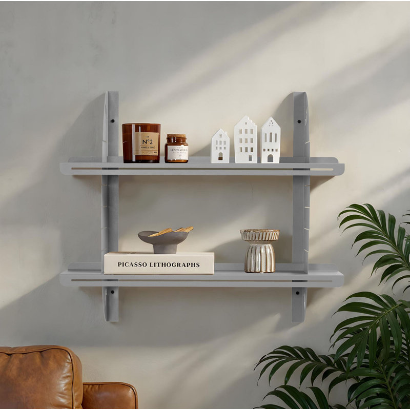 Tablette murale décorative en métal, Gris