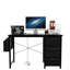 Bureau de 47,3 po avec prise de courant, 3 tiroirs, poche latérale, bureau d'étude facile à assembler, cadre stable et réversible pour bureau à domicile, bureau d'ordinateur de société, table de jeu, coiffeuse-1488952549