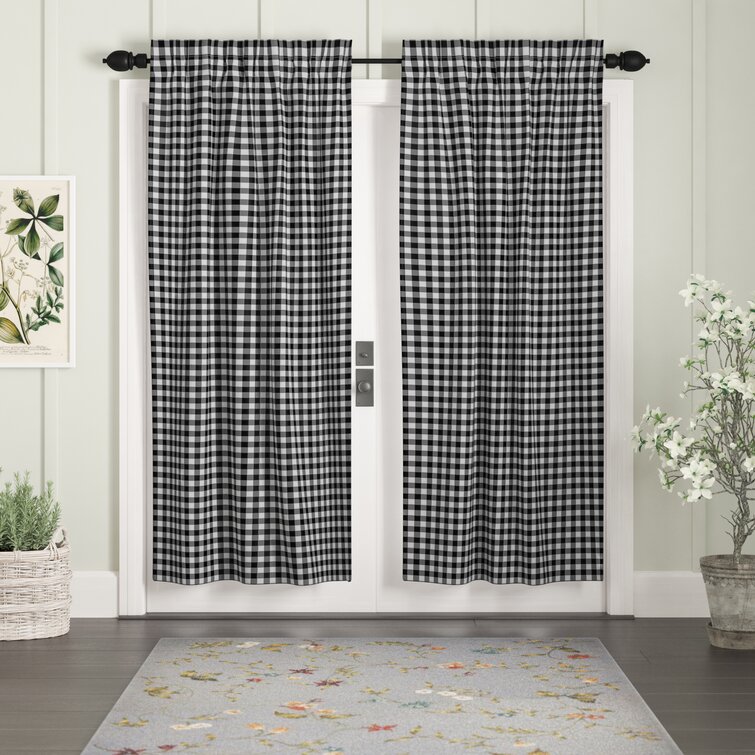 Black and White Buffalo Check Curtains Rod Pocket Options for Cotton and  Blackout Lining 