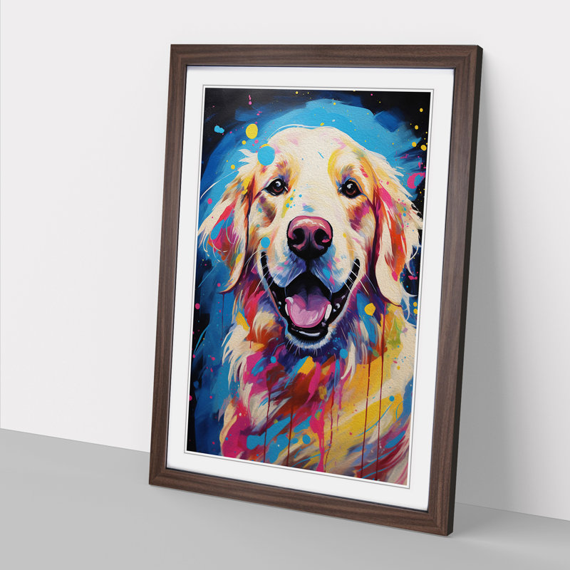 Golden Retriever Impressionism - Framed Print
