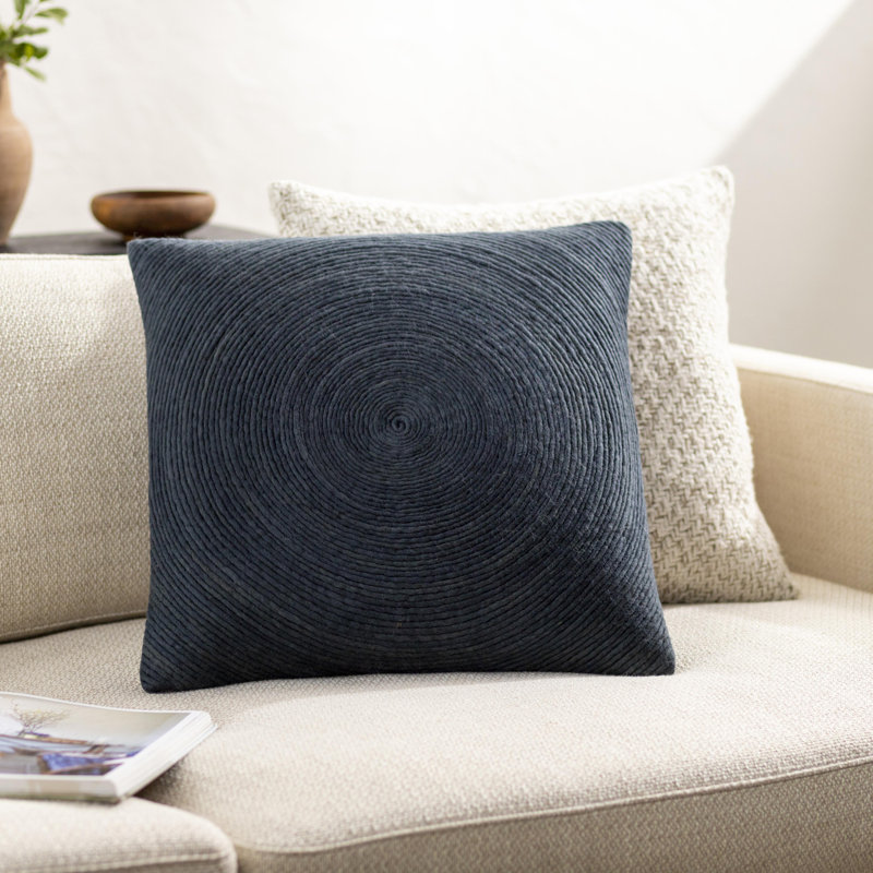 Sequence Reversible Throw Pillow, 20" x 20", Black, Down