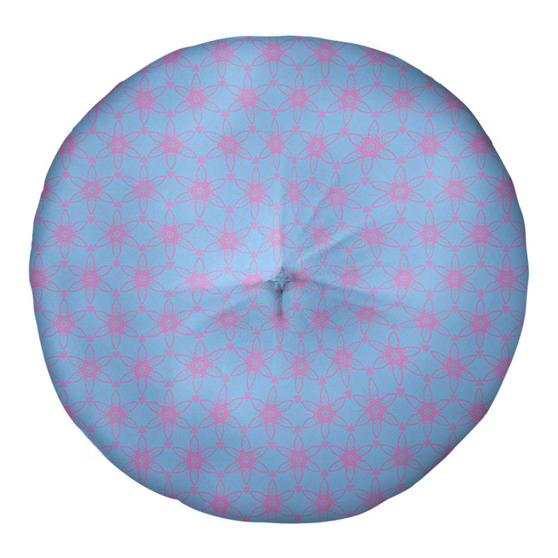 Coussin de sol Katelyn Elizabeth, H 26 po x l 26 po, Bleu / Rose