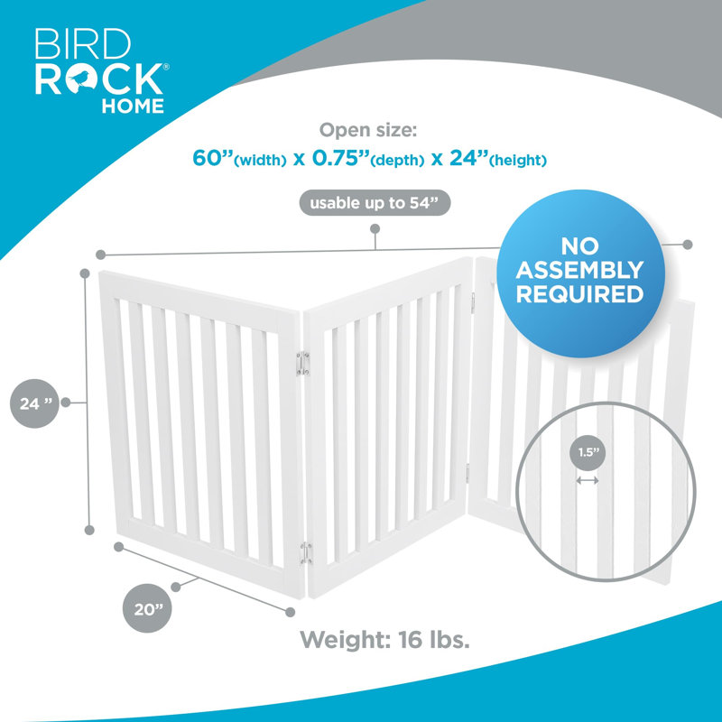 Barrière pour chien autoportante BirdRock Home Dog, Blanc