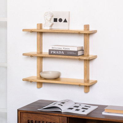 Tablettes murales en bois massif Francis