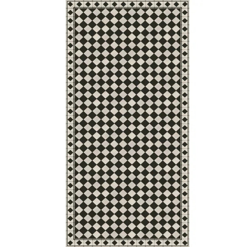 Chess Black Easy to Clean Vinyl Mat, Rectangle 2' x 4'