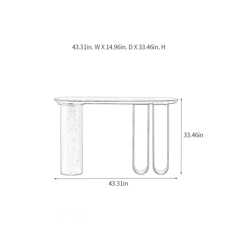 Console Retro Minimalist Art, H 33,46 po x l 43,31 po x P 14,96 po
