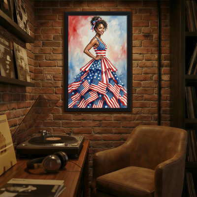 Abstract American Flag Dress Portrait Art