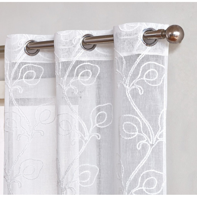 Boho Embroidered Window, White, 76" W x 96" L