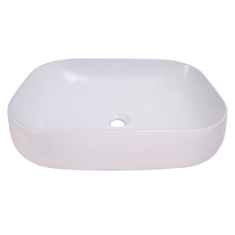 Lavabo de salle de bain vasque rectangulaire en porcelaine vitrifiée Celino