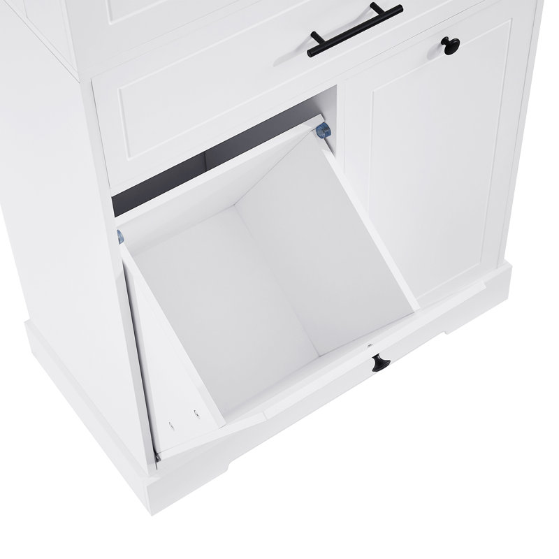 Freestanding Bathroom Storage Cabinet With Doors & Drawers, Tilt-out Laundry Hamper, Adjustable Shelf, Multiple Storage Spaces