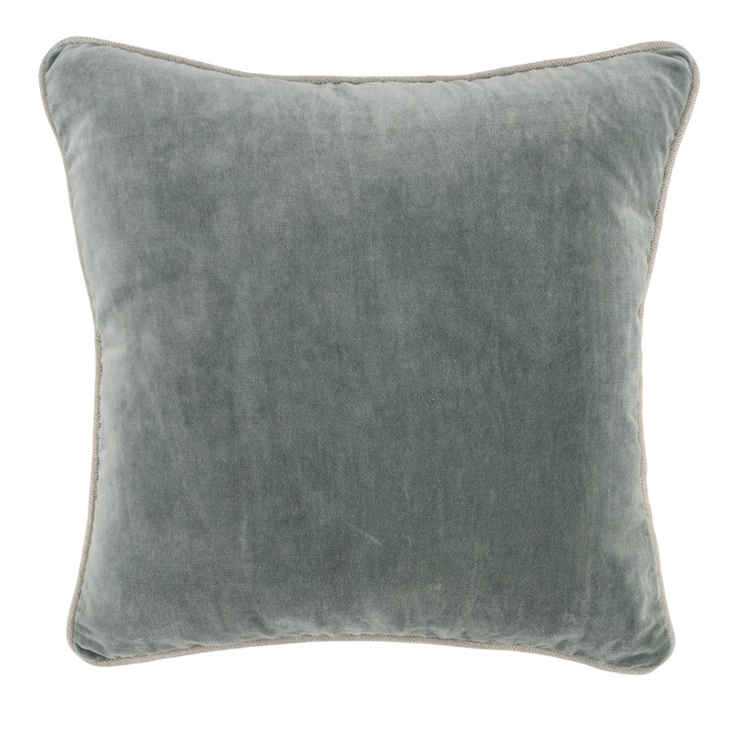 Housse et insert en velours Goodall, Carré 18 po, Vert sauge