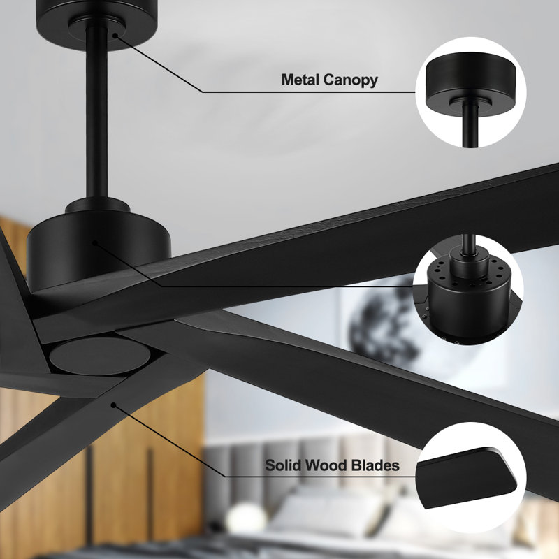 Baun 5-Blade Indoor Ceiling Fan with Remote Control