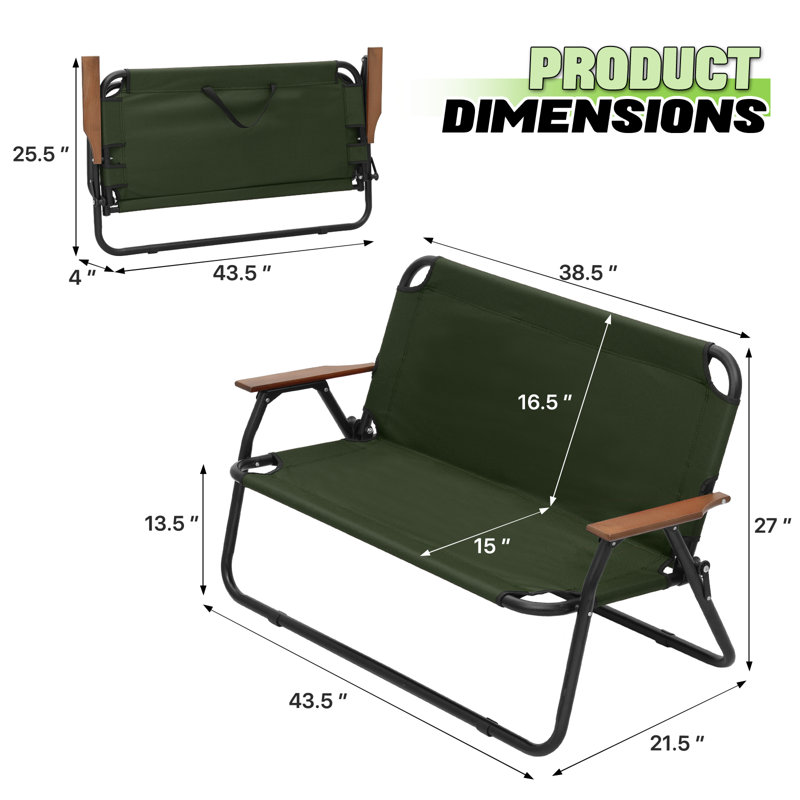 Banquette de camping pliante Clauson, Vert foncé