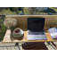Heartwell Rectangular Pine Solid Wood Steel Outdoor Balcony Table - 110 cm W 40 cm D